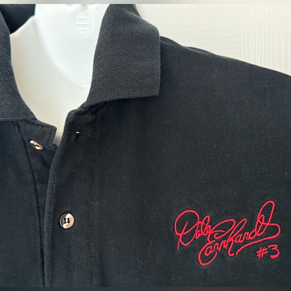 Dale Earnhardt #3 “The Intimidator” Black Polo w/Embroidered Signature - Picture 4 of 7